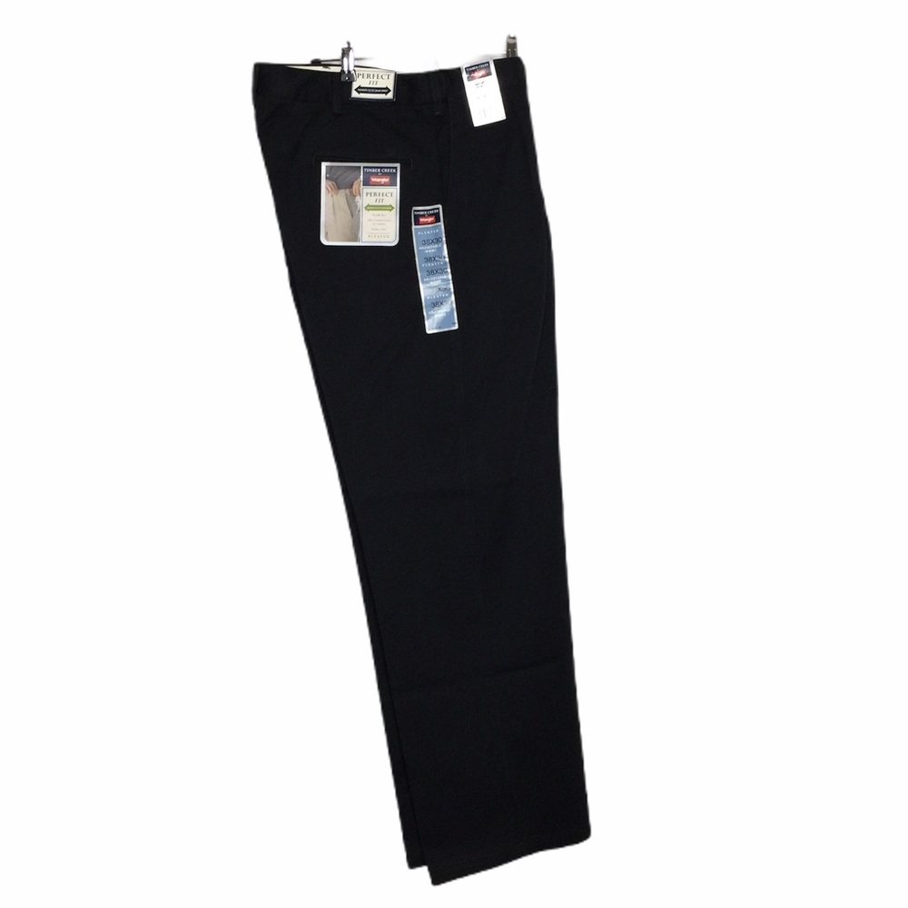 NWT Wrangler perfect fit khakis black 38x30